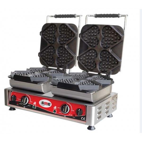 Waffle Makinası Kalp Model Çiftli Değişeb...