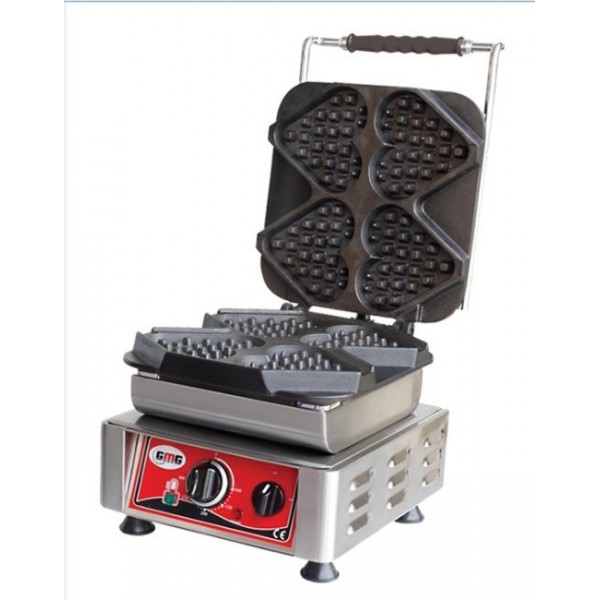 Waffle Makinası Kalp Model Tekli Değişebilir Plaka